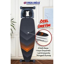 PremiumPort Titanic Black Serisi Ergonomik Ütü Masası, Lale Motifli, Pratik Kullanım