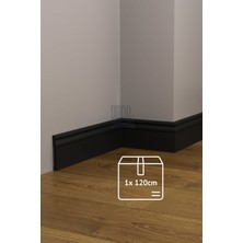 Evime Decor Antrasit 10CM Süpürgelik 1 Boy 120CM Profil, Koyu Gri Polimer Duvar Zemin Dekorasyonu