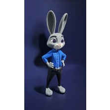 Bukalemun Shop 30 cm Tavşan Polis Figürü – Renkli Dekoratif Koleksiyon Biblosu – Masa & Raf Süsü