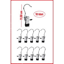 PremiumPort Metal Krom Kaplama Çok Amaçlı Eşarp ve Şal Askısı, 10 Adet