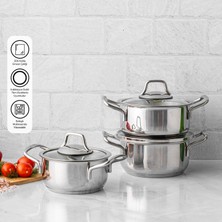 Emsan Demre 6 Parça Çelik Midi Tencere Seti