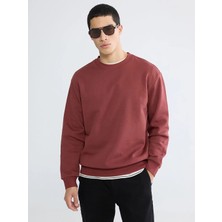 LC Waikiki Xsıde Kahverengi Bisiklet Yaka Erkek Kalın Sweatshirt