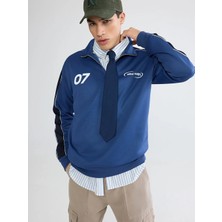 LC Waikiki Xsıde Indigo New York Baskılı Erkek Sweatshirt