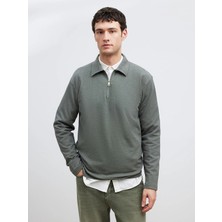 LC Waikiki Lcw Vision Yeşil Polo Yaka Erkek Sweatshirt