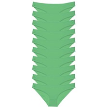 10 Adet Süper Eko Set Likralı Kadın Slip Külot Yeşil