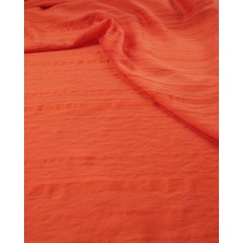Kumaş Parça Nar Çiçeği Turuncu Arası Renkte Viskon Sentetik Dokuma (En 150 cm x Boy 230 Cm)