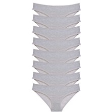 8 Adet Süper Eko Set Likralı Kadın Slip Külot Gri