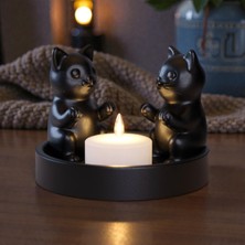 Ddm Global Üşüyen Kedi Mumluk Sevimli ve Dekoratif Tasarım