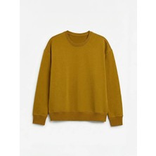 LC Waikiki Lcw Vision Yeşil Erkek Bisiklet Yaka 3 Iplik Şardonlu Sweatshirt