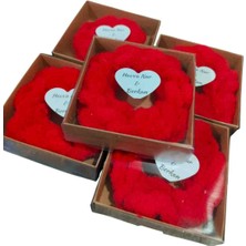 5 Adet Örgü Kırmızı Kutulu Toka Kına Düğün Söz Hediyelik