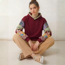 Poupee Kadın Bluz, Kadın Sweatshirt, Kolları Patchwork Detaylı Kadın Sweat