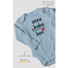 Morivo Kids Anne Baba ve Ben Baskılı Bebek Zıbını – Çıtçıtlı Body | %100 Pamuk Uzun Kol