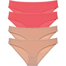 4 Adet Süper Eko Set Likralı Kadın Slip Külot Fuşya Ten