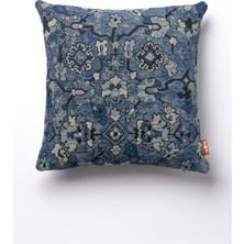 The Kun Etnik Kilim Desenli Kırlent Kılıfı-Mavi