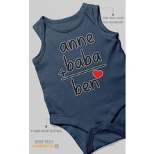Morivo Kids Anne Baba ve Ben Baskılı Bebek Zıbını – Çıtçıtlı Body | %100 Pamuk Sıfır Kol