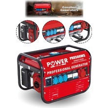 Power Black Benzinli Jenaratör  3 Kw Marşlı Ipli Bakır Sargı Monofaze Jeneratör