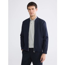 LC Waikiki Lcw Vision Lacivert Kolej Yaka Erkek Fermuarlı Sweatshirt