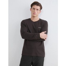 LC Waikiki Southblue Kahverengi Bisiklet Yaka Erkek Sweatshirt