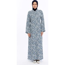 Melike Tekstil Pamuklu Viskon Desenli Ev-Namaz Elbisesi