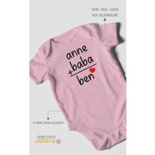 Morivo Kids Anne Baba ve Ben Baskılı Bebek Zıbını – Çıtçıtlı Body | %100 Pamuk Kısa Kol