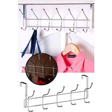 PremiumPort Pratik 12 Kanca Paslanmaz Krom Kapı Arkası Askılığı