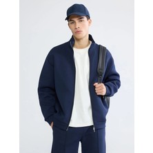 LC Waikiki Xsıde Lacivert Dik Yaka Erkek Fermuarlı Sweatshirt