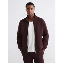 LC Waikiki Xsıde Bordo Dik Yaka Erkek Fermuarlı Sweatshirt