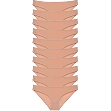 10 Adet Süper Eko Set Likralı Kadın Slip Külot Ten