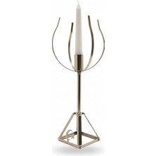 Fikrihane Modern Lüx Metal Mumluk - Patentli Özel Tasarım Geometrik Şamdan - 29 cm