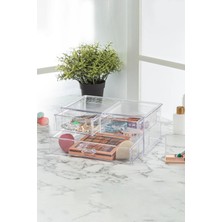 YL Dış Ticaret Üç Gözlü Çekmeceli Organizer Makyaj Organizeri ve Takı Organizeri