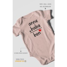 Morivo Kids Anne Baba ve Ben Baskılı Bebek Zıbını – Çıtçıtlı Body | %100 Pamuk Kısa Kol