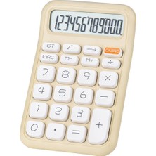 Powermaster PM-25409 Krem Renk 12 Haneli LCD Ekranlı Masaüstü Hesap Makinesi - Pastel Serisi