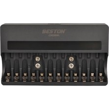 365Dükkan Beston C9028WL AA/AAA/9V/C Boy/d Boy/lion Hızlı Pil Şarj Cihazı