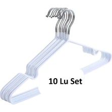 PremiumPort Beyaz Silikon Kaplı Tel Askı 10'lu Set, Pratik ve Dayanıklı