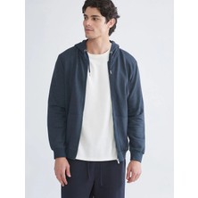 LC Waikiki Lcwaıkıkı Classic Yeşil Kapüşonlu Uzun Kollu Erkek Fermuarlı Sweatshirt