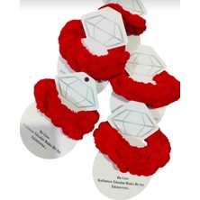 5 Adet Örgü Kırmızı Toka Kına Düğün Söz Hediyelik Bride