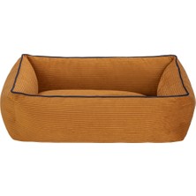 Feyza Design Konforlu Yumuşak Kedi ve Köpek Yatağı, Hardal ve Mavi, Xs 55X45CM