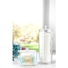 YL Dış Ticaret Şeffaf Pamukluk ve Kulak Çubukluğu 2li Set Makyaj Organizeri