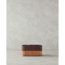 PremiumPort Bambu Sepet 20X15X10 cm Koyu Kahve, Şık ve Çok Amaçlı Saklama Çözümü