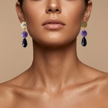 THEIA GemWorks Lini— Ametist, Hematit & Oniks Küpe