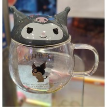 Ada Çanta Kırtasiye Kuromi Figürlü Kapaklı Cam Bardak Kupa AD98926