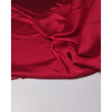 Kumaş Parça Kırmızı Renkte Saten Viskon (En 145 cm x Boy 200 Cm)