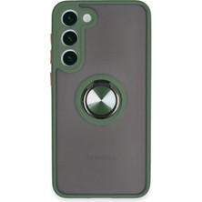 Huly  Samsung Galaxy S23 Plus Kılıf Montreal Yüzüklü Silikon Kapak - Yeşil Hub