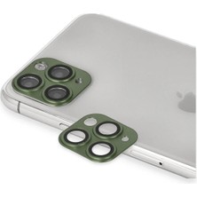 Huly  iPhone 11 Pro Max Pers Alüminyum Kamera Lens - Yeşil Hub