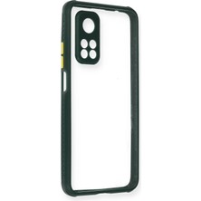 Huly  Xiaomi Mi 10T Pro Kılıf Miami Şeffaf Silikon - Koyu Yeşil Hub