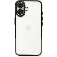 Huly  iPhone 16 Plus Kılıf  Lensli Silikon - Yeşil Hub