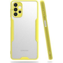 Huly  Samsung Galaxy A52 Kılıf Platin Silikon - Sarı Hub