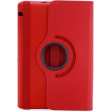 Huly  Huawei Mediapad T3 10 / 9.6 Kılıf 360 Tablet Deri Kılıf - Kırmızı Hub