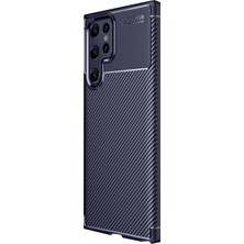 Huly  Samsung Galaxy S25 Ultra Kılıf Auto Focus Karbon Kapak - Lacivert Hub