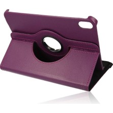 Huly  iPad Mini 6 Kılıf 360 Tablet Deri Kılıf - Mürdüm Hub